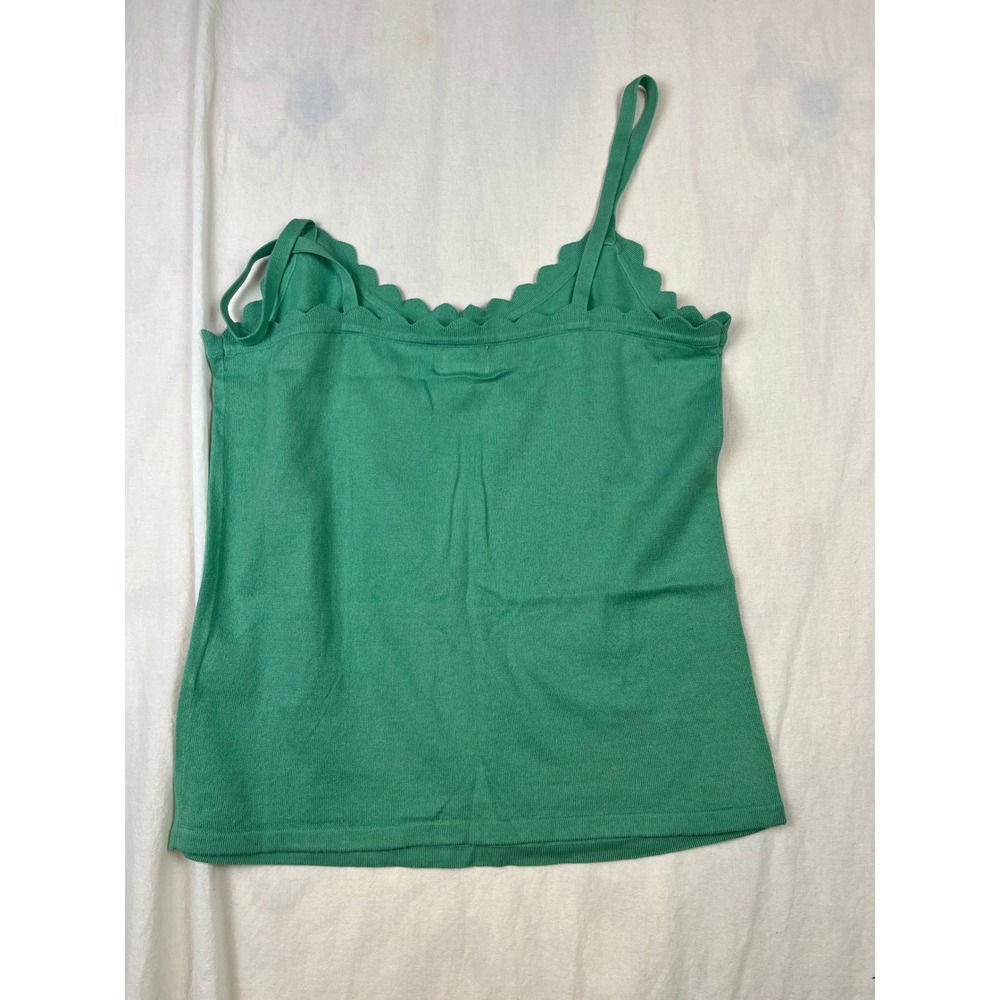J.Crew‎ Green Scalloped Knit Camisole Tank Top CA086 Womens Small NWT - Picture 6 of 6